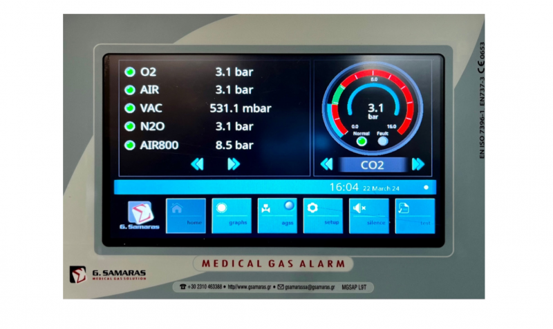 Pannello di alarm dei gas medicali - MGSAP L9