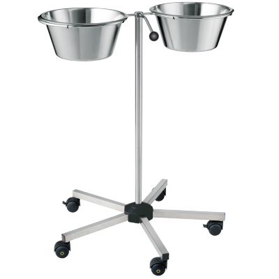 Mobile double bowl stand